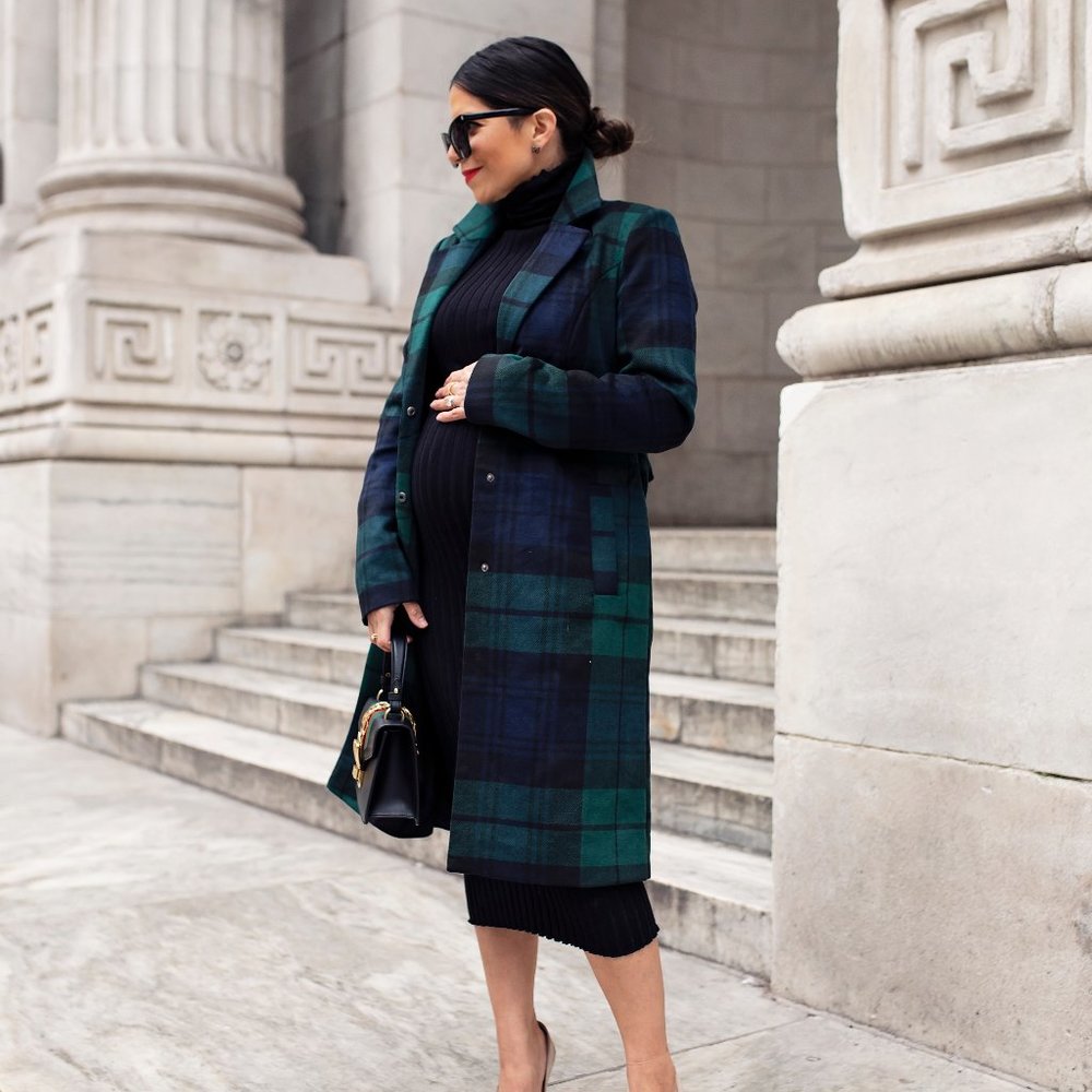 PLAID WRAP BELTED COAT - Picture 4 of 7